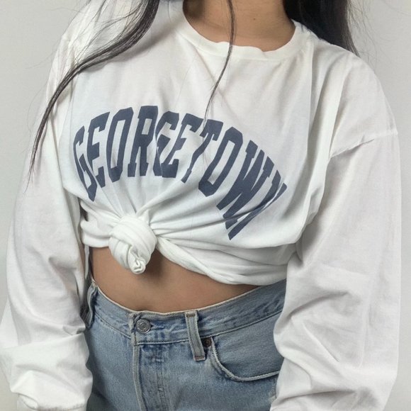 brandy melville georgetown white long sleeve - Picture 1 of 4